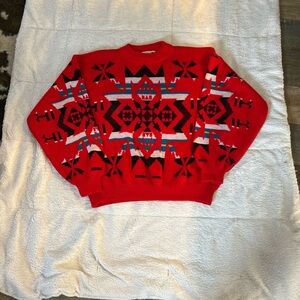 Vintage Bonjour Aztec Southwestern Style Sweatshirt Made In USA Sweater Sz L